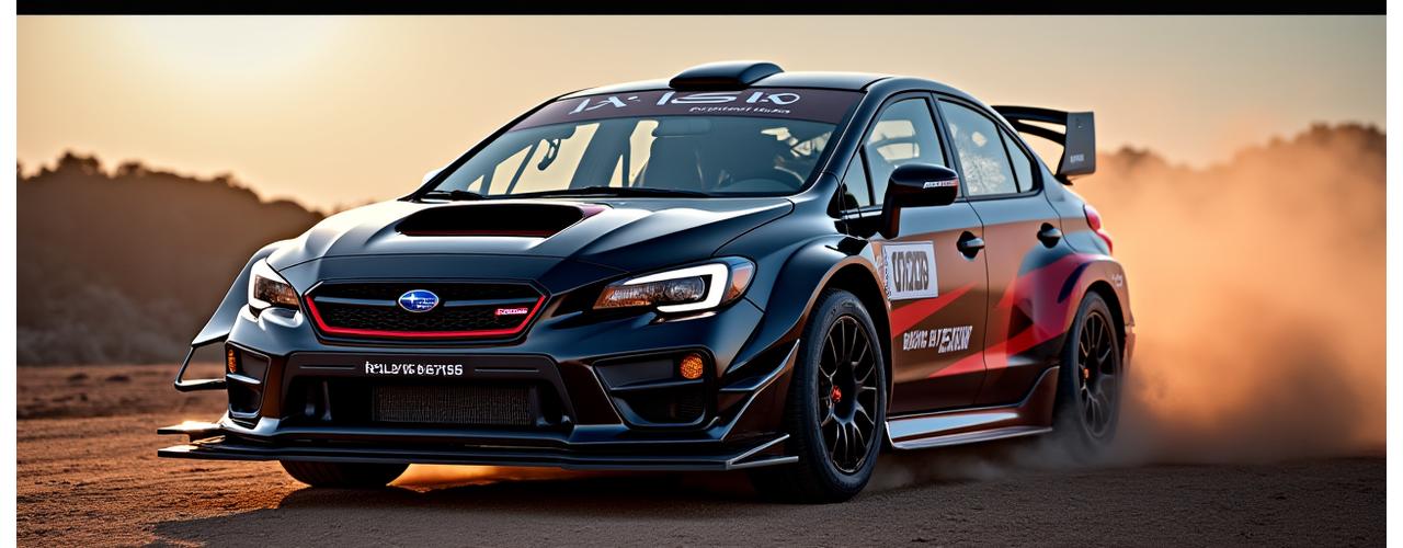 The AR-Spec Subaru WRX rally car in action
